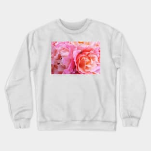 Pink Roses Bouquet Petals Texture Crewneck Sweatshirt